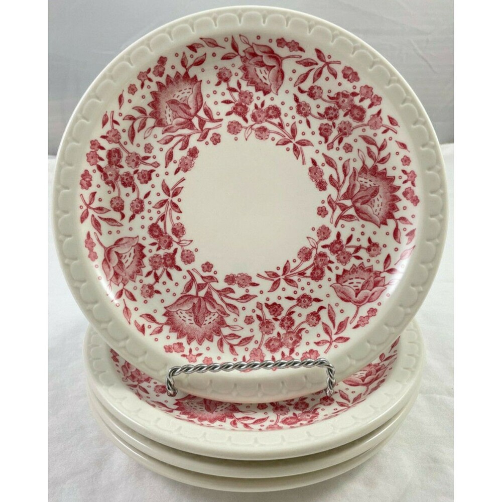 Syracuse Red Roxbury Plate 7.25” Set of 4 Salad Bread Restaurant Ware Floral